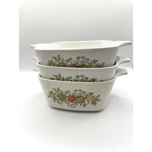 Vintage Corning Ware P-43-B 700ml spice of life (no lid) Set Of 3